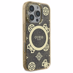 Guess IML Peony jaoks 4G Background MagSafe Ümbris jaoks iPhone 16 Pro - Brown