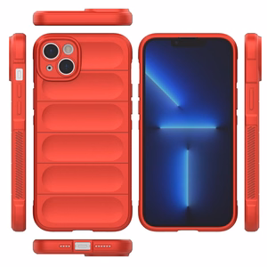 Magic Shield ümbris iPhone 14 Plus'ile paindlik soomustatud kate punane