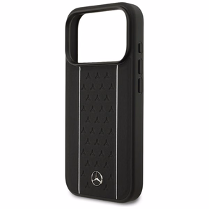 Mercedes Leather Star Pattern Stripes MagSafe Ümbris jaoks iPhone 17 Pro - Must