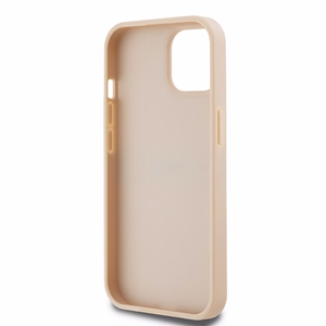 DKNY Leather Mono Stripe & Metal Logo ümbris jaoks iPhone 15 / 14 / 13 - roosa