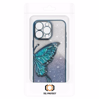 Tel Protect Butterfly Water Ümbris jaoks Iphone 14 sinine