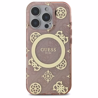 Guess IML Peony jaoks 4G Background MagSafe Ümbris jaoks iPhone 16 Pro - roosa