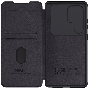Nillkin Qin Pro Ümbris jaoks Samsung Galaxy S25 Ultra with Flip and Camera Cover - must