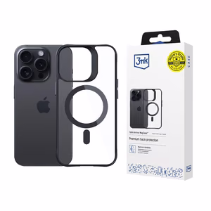 3mk Satin Armor MagCase with MagSafe jaoks iPhone 15 Pro Max - Clear with must Frame
