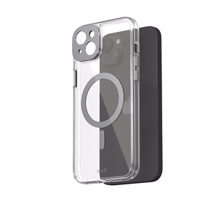 Moshi iGlaze MagSafe ümbris seadmele iPhone 15 Plus, läbipaistev Meteorite Gray detailidega
