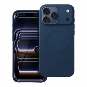 SILICONE MAG COVER (big hole) Ümbris compatible with MagSafe jaoks IPHONE 17 Pro Max sinine