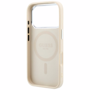 Guess Grained Triangle Logo MagSafe ümbris iPhone 18 Pro / 17 Pro – beež