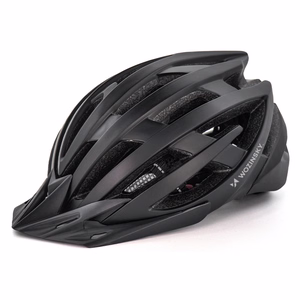 Wozinsky MTB jalgrattakiiver eemaldatava visiiri ja tagumise USB tulega L - must