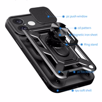 Hybrid Armor Camshield iPhone 16 Plus Armored Ümbris with Camera Cover and Stand - Must