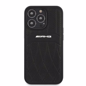 AMG AMHCP13LOSDBK iPhone 13 Pro / 13 6.1" чёрный/чёрный жёсткий чехол Leather Curved Lines