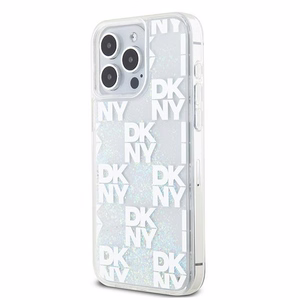 DKNY Liquid Glitter Multilogo ümbris jaoks iPhone 15 Pro Max - valge