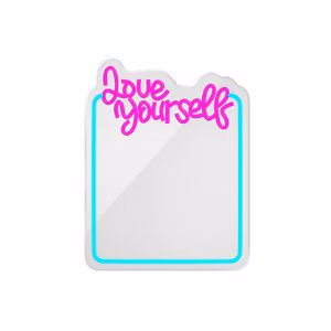 Neon MIRROR LED LOVE YOURSELF türkīis roosa FMNE01 Forever Light
