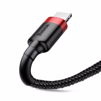 Baseus Cafule USB Lightning Cable 2,4A 0,5m (Punane+Must)