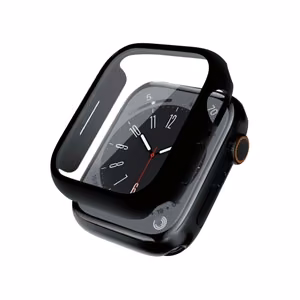 Crong Hybrid Watch Case integreeritud klaasiga kaitseümbris Apple Watch 44 mm kellale, must