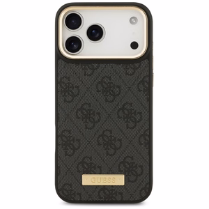 Guess 4G Logo Plate MagSafe Ümbris jaoks iPhone 17 Pro Max - Must