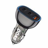 BWOO PD car laadija 2x USB-C port + USB-A 68W must