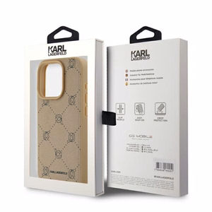 Karl Lagerfeld Magsafe Karl Head Ümbris jaoks iPhone 15 Pro Max - Beige