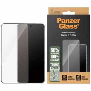 PanzerGlass Ultra-Wide Fit Karastatud klaas w. Must Raamiga jaoks Xiaomi 15 Ultra