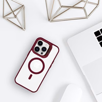 Tel Protect Kickstand Magsafe Ümbris jaoks Iphone 14 burgundia