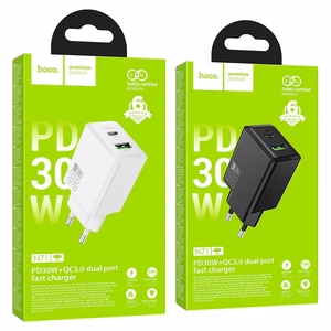 Phone Laadija Hoco USB A + USB C QC3.0 PD AFC 3A 30W N71 valge