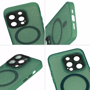 Tel Protect Magnetic Splash Frosted Ümbris jaoks Iphone 15 Pro roheline