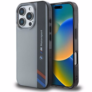 BMW Motosport IML Vertical Stripe iPhone 16 Pro Ümbris - hall