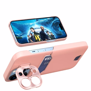 Leather Stand Ümbris jaoks Samsung Galaxy S23 Card Wallet Cover with Stand roosa