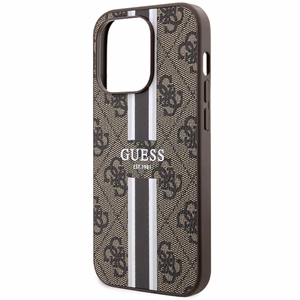 Guess 4G Printed Stripes MagSafe ümbris jaoks iPhone 15 Pro - brown