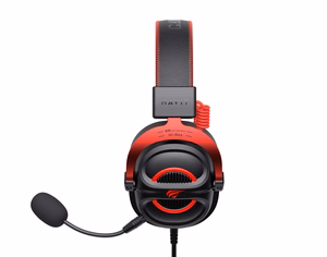 Havit H2002E Pro kõrvaklapid juhtmega peavõruga mängu mustad, punased
