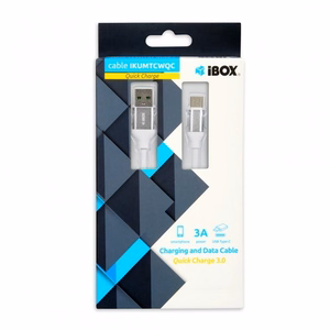 iBox IKUMTCWQC USB cable USB 2.0 1.5 m USB A USB C valge