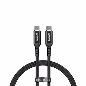 Crong Armor Link USB-C–USB-C kaabel, 120 cm, 100 W PD, 5 A, must
