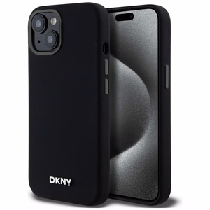 DKNY Liquid Silicone Small Metal Logo MagSafe Ümbris jaoks iPhone 14/15/13 - Must