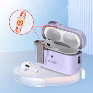 Tech-Protect Slim Hook Ümbris with Carabiner jaoks Apple AirPods Pro 1 / 2 - lilla
