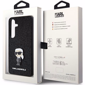 Karl Lagerfeld Fixed Glitter Ikonik Logo Metal Pin ümbris jaoks Samsung Galaxy S24+ - must