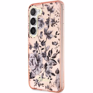 Guess GUHCS23MHCFWSP S23+ S916 розовый/розовый жёсткий чехол Flower Collection