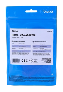 Savio CL-27B video cable adapter 0.1 m HDMI Type A (Standard) VGA (D-Sub) valge