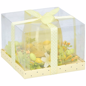 Arti Casa lihavõtteküünal klaasis, 11 cm, kollane