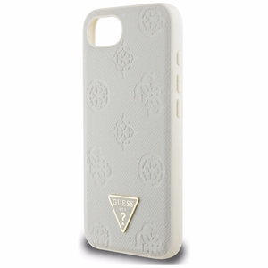 Guess Grained Hot Stamp Peony Triangle Logo MagSafe ümbris jaoks iPhone 16e - beige