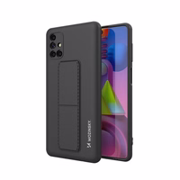 Wozinsky Kickstand Case silikoonist ümbris koos statiiviga Samsung Galaxy M51 jaoks must