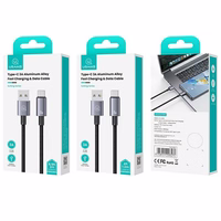 USAMS Kaabel USB na USB-C 3A 1,2m Fast Charging terasest SJ663USB01 (US-SJ663)