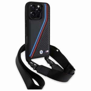 BMW M Edition Carbon Tricolor Lines & Strap Ümbris jaoks iPhone 16 Pro Max - must