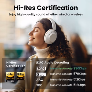 Ugreen HP202 HiTune Max5 kõrvapealsed juhtmevabad kõrvaklapid hübriid ANC mürasummutusega valged