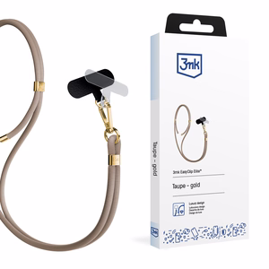 3mk EasyClip Elite telefoni kaelapael, Taupe (kuldsed detailid)