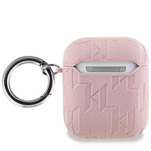 Karl Lagerfeld Monogram Karl & Choupette Head ümbris jaoks AirPods 1 / 2 - roosa