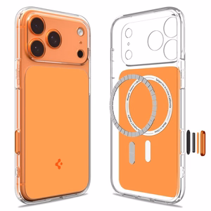 Spigen Thin Fit MagSafe Ümbris jaoks iPhone 17 Pro - Läbipaistev oranž