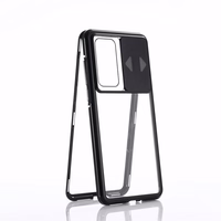 Wozinsky Magnetic Cam Slider Case Full Body Cover sisseehitatud klaasist objektiivi rotector Huawei P40 jaoks must
