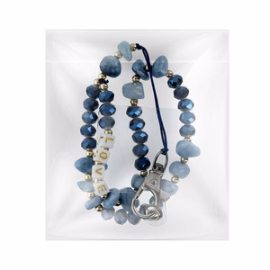 LOVE Phone lanyard, Phone pendant / cord length 44cm (22cm in the loop) / on hand - lite sinine