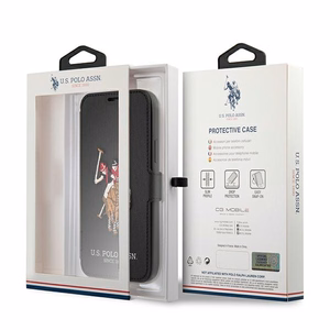 US Polo USFLBKP12SPUGFLBK iPhone 12 mini 5,4" tšarny/must raamat Polo tikandiga kollektsioon