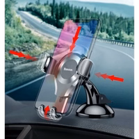 Autohoidik Baseus "Osculum" hõbedane (mitte-magnetiline / kleepuv alus)