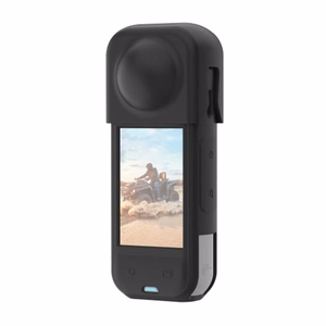 PULUZ silicone protective ümbris with lens cover jaoks Insta360 X5 (must)
